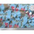 thumbnail image 2 of Soimoi Poly Georgette Fabric Leaves,Floral & Peacock Bird Print Fabric by Yard 42 Inch Wide, 2 of 2