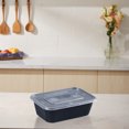 thumbnail image 3 of Plastic Food Containers With Lids 50 Pcs Rectangle Disposable Lunch Box 6.69 in x 4.69 in x 2.17 in Food Grade Transparent, 3 of 6