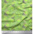 thumbnail image 1 of Soimoi Green Poly Georgette Fabric Leopard Animal Skin Print Sewing Fabric Yard 42 Inch Wide, 1 of 3