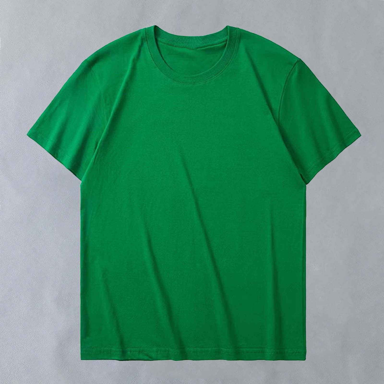 asjyhkr T-Shirts pour Hommes Coton Été 2025 Col Rond Manches Courtes Hauts Coupe Ample Confortables T-Shirts Unis