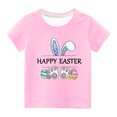 thumbnail image 1 of Chemises pour Filles Tout-Petits Enfants Garçons Filles Imprimé Ufs de Pâques Col Rond Manches Courtes, 1 of 1