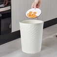 thumbnail image 1 of White Striped Waste Bin Home Office Kitchen Waste Bin Pressure Ring Wastepaper Basket Waste Bin Suitable For Home Kitchen Bathroom Garage, 1 of 7