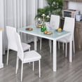 thumbnail image 2 of HOMCOM Dining Table Set for 4, Rectangular Glass Kitchen Table With Chairs, 2 of 10