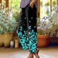 thumbnail image 2 of Womens Cargo Pants With Pockets Solid Color Pocket Straight Tube Stretch Yoga Pants Color Contrast Solid High Waisted Pants Blue M, 2 of 4