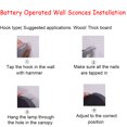 thumbnail image 2 of FSLiving Rechargeable Battery Operated LED Wall Sconces Creative Rattan Woven Wooden Round Wall Clock Decorative Lamp Fixtures Remote Control for Entryway Bedroom Fireplace Mantel Decor - 1 Pack, 2 of 7