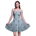 thumbnail image 1 of Bimba Robe Soleil Mini pour Femmes à Bretelles Spaghetti, Haut à Taille Smockée Imprimé Oiseaux - Petit, 1 of 5