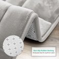 thumbnail image 4 of Clara Clark Bathroom Rugs, Velvet Memory Foam Bath Mat, Ultra Soft Non Slip and Absorbent - Tiled - Small - Silver, 4 of 6