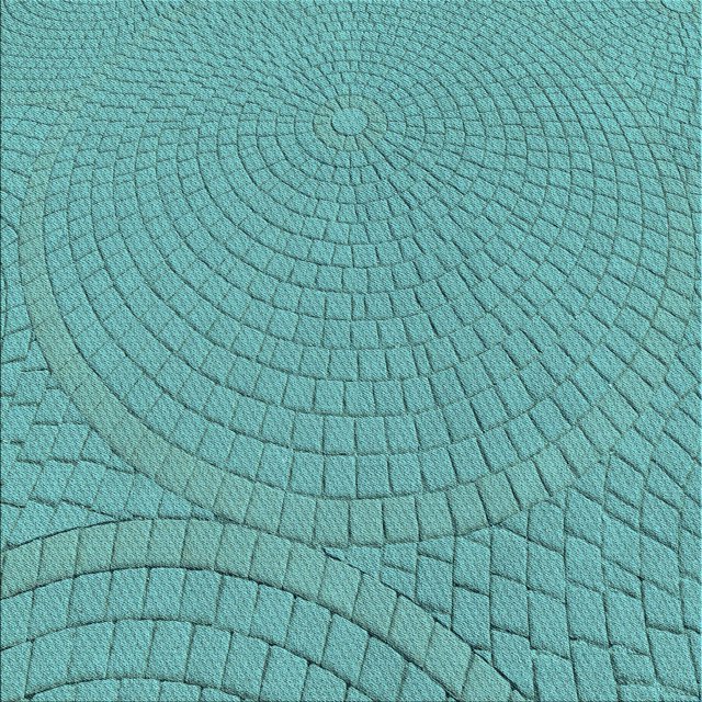 Ahgly Company Machine Washable Indoor Square Transitional Deep-Sea Green Area Rugs, 6' Square