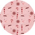 thumbnail image 1 of Ahgly Tapis Rond Lavable en Machine Intérieur Transitionnel Rose Clair, 8 Pieds Rond, 1 of 7