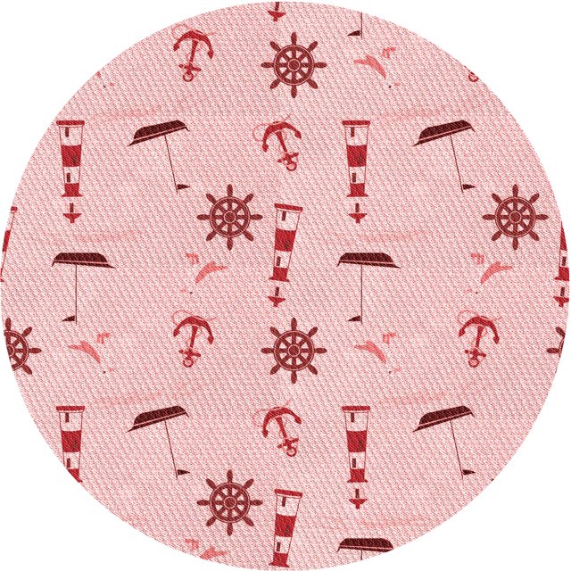 Ahgly Tapis Rond Lavable en Machine Intérieur Transitionnel Rose Clair, 8 Pieds Rond