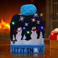 thumbnail image 4 of Christmas Decor Knitted Christmas Hat Cartoon Pattern Light Flashing Cap LED New Year  Gifts, 4 of 4