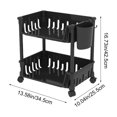 thumbnail image 3 of SLYNSHome 2-Tier Multi-functional Storage Rack with Wheel for Kitchen Bathroom Under Sink,Plastic Organizer Easy Assembly Space Saving Home Storage Solution - Black, 3 of 6