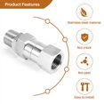thumbnail image 1 of Pressure Washer Swivel, 3/8 Inch NPT Male Thread Fitting, 4500 PSI, for Pressure Washer (Stainless Steel), 1 of 10