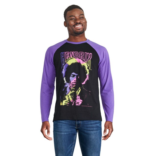 T-shirt raglan Jimi Hendrix pour hommes