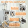 thumbnail image 4 of PawHut 63 Inch Cat Tree with Sisal Scratching Posts, Condos, Light Grey, 4 of 10