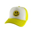 thumbnail image 1 of Gravity Threads Smile Face Embroidery Adjustable Trucker Hat - Smile - White/Yellow, 1 of 2