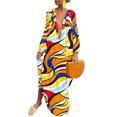 thumbnail image 1 of UKAP Ladies Maxi Dresses Button Down Dress Long Sleeve Loose Party Yellow M, 1 of 2