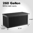 thumbnail image 2 of EasyUp 260 Gallon Resin Deck Box, Lockable Patio Outdoor Storage Box for Furniture, Garden Tools and Tools Storage, Waterproof Outside Storage Boxes（Black Pattern）, 2 of 7