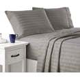 thumbnail image 1 of 900 Thread Count 100% Egyptian Cotton 4-Piece Bed Sheet Set (1 Flat, 1 Fitted Sheet, 2 Pillow Covers) 27 Inches Deep Pocket Size Stripe Pattern, 1 of 4