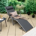 thumbnail image 1 of Costway Patio Folding Aluminum Lounge Chair Chaise Adjustable Back Armrest Headrest, 1 of 9