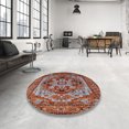 thumbnail image 3 of Ahgly Company Indoor Square Mid-Century Modern Red Oriental Area Rugs, 6' Square, 3 of 6