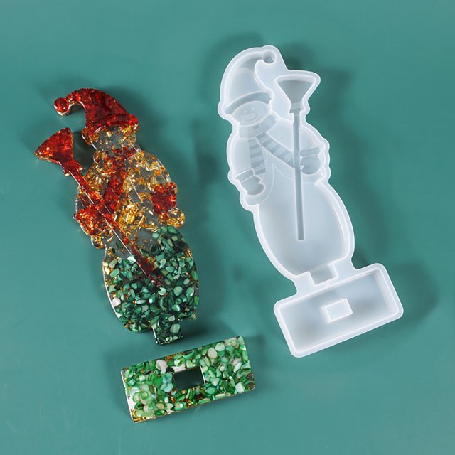 Yhmxh Kitchen Gadgets Baking Supplies Cake Decorating Supplies Baking Tools DIY Crystal Epoxy Christmas Setting Table Christmas Tree Snowman Setting Table Decoration Three-dimensional Silicone mold