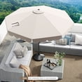 thumbnail image 2 of Costway Parasol de Patio 10 Pi avec Manivelle, Inclinaison Réglable, Volants, Toit Ventilé, 8 Baleines, Beige, 2 of 10
