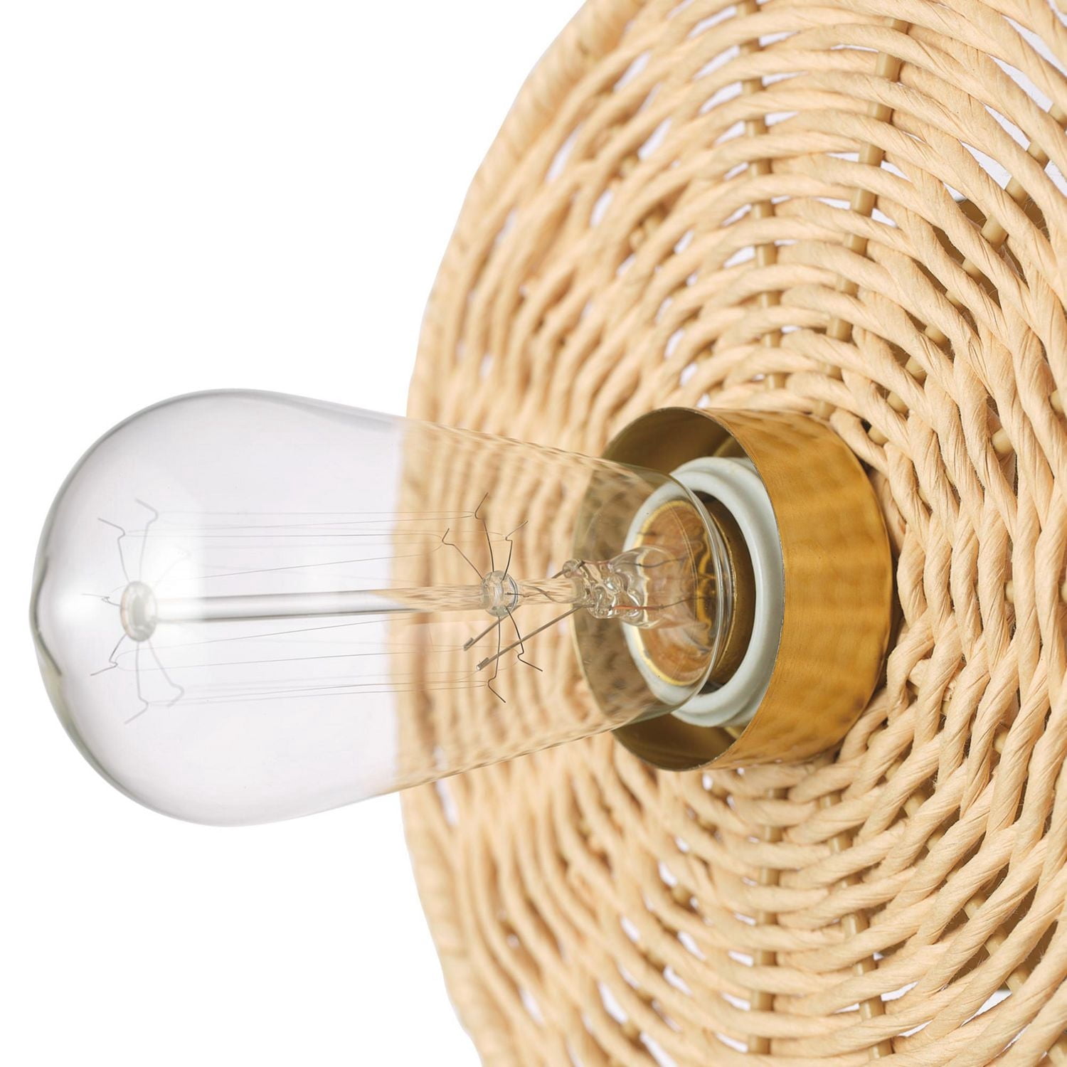 Applique murale enfichable ou fixe à une ampoule avec base en ficelle naturelle, 91004441