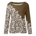 thumbnail image 4 of Machine d'Impression de T-Shirts Mode Femmes Décontracté Impression Col Rond Manches Longues T-Shirt Ample Blouse d'Automne Chandail Hauts, 4 of 5