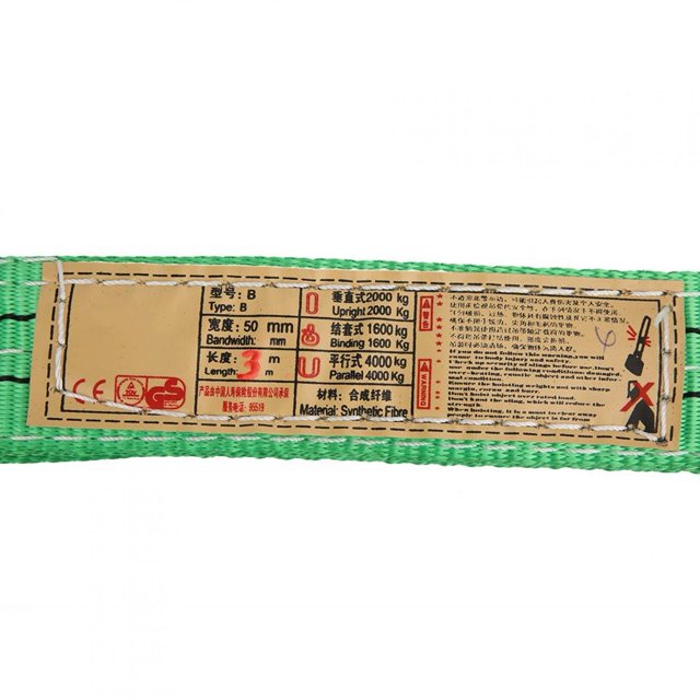 ANGGREK 3Meter X 50mm Polyester Lifting Sling Industrial Crane Hoisting Webbing Green,Hoist Webbing,Hoisting Strap