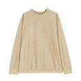 thumbnail image 1 of FAIWAD Chandail à Manches Longues pour Homme, Col Rond, Couleur Unie, Coupe Ample, Haut à Enfiler Décontracté, Blouse Surdimensionnée, 1 of 6