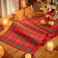 thumbnail image 2 of Plaid Christmas Table Runner, Winter Holiday Snowflake Table Runners, Xmas Decorations Indoor Outdoor Farmhouse Home Kitchen Dining Party Decor, 2 of 6