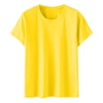 thumbnail image 4 of WTXUE T-Shirts à Manches Courtes, Chandails à Col Rond pour Femmes en Coton, Chandails Amples, T-Shirts Amples, Hauts Unis / Décontractés pour Femmes Yellow XS, 4 of 8
