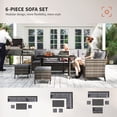 thumbnail image 4 of Outsunny 6 Pieces Patio Dining Set Wicker Outdoor Furniture Set, Grey, 4 of 10