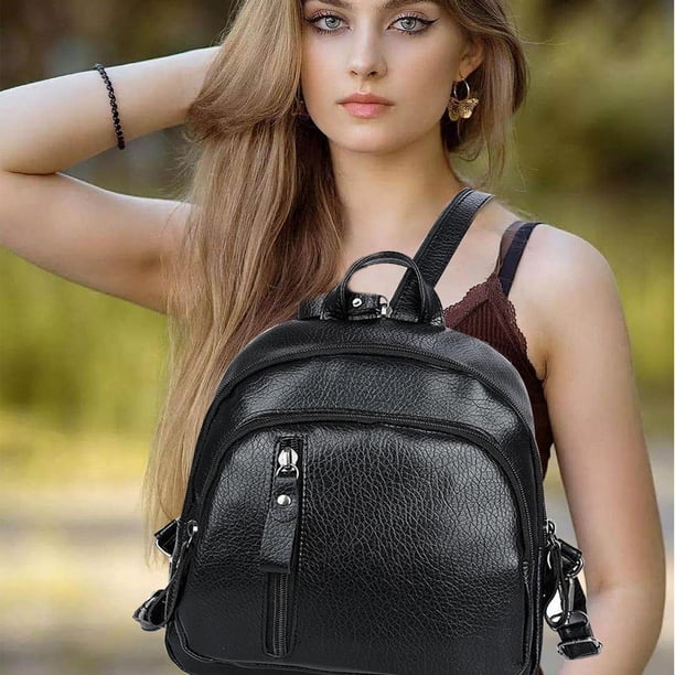 Boovnll Mini Genuine Leather Backpack For Women Convertible  display picture 3