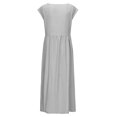thumbnail image 3 of Innerwin Dresses Crew Neck Ladies Dress Beach Solid Color Loose Sundress Silver L, 3 of 6