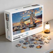 MTBLYS 1 Piece Paper Puzzle City Oil Painting Jigsaw Puzzle for Adults Stress Relieving Toy Birthday Gift Living Room Decor