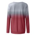 thumbnail image 4 of T-shirts pour Femmes Automne Hiver Col Rond Manches Raglan Dégradé T-shirt Décontracté Ample Hauts à Manches Longues pour Femmes en Liquidation, 4 of 4