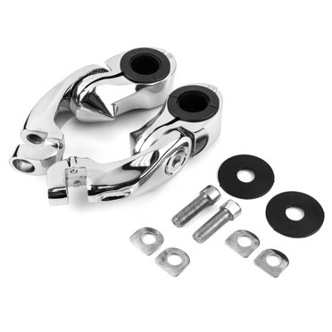 Krator Kit de Montage de Repose-Pieds Universel 3 Pouces Court Incliné Ajustable Compatible avec Harley Davidson FLSTSC Softail Springer Classic 2005-2007, 1 Paire, Chrome
