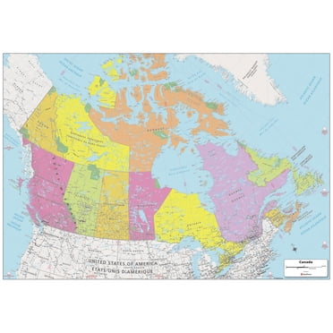 MapSherpa: Canada Political Wall Map - Extra Large - 60 x 42 inch Poster - Front Lamination