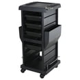 thumbnail image 1 of PureSana Chromium Professional 4 Drawer Rolling Salon Trolley Cart, Black, 1 of 5