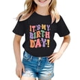 thumbnail image 1 of MEZZALL T-Shirt Décontracté à Lettres pour Filles Tout-Petits Mode Col Rond Manches Courtes T-Shirt Hauts 6, 10-11 Ans, 1 of 3