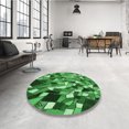 thumbnail image 4 of Ahgly Company Tapis d'Intérieur Lavable en Machine Carré Vert Émeraude Profond, 4 Pieds Carré, 4 of 7