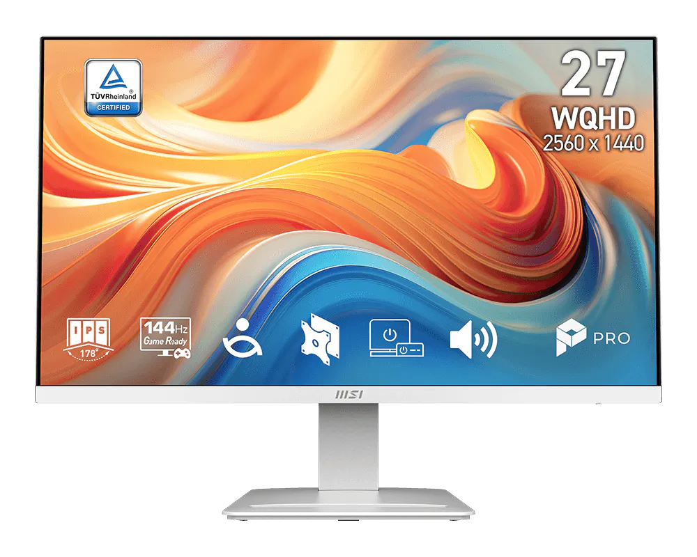 MSI 27" 2560 x 1440 (QHD) 144hz 1ms (MPRT) / 4ms (GTG) Moniteur IPS avec Inclinaison Ajustable (PRO MP273QW E14)