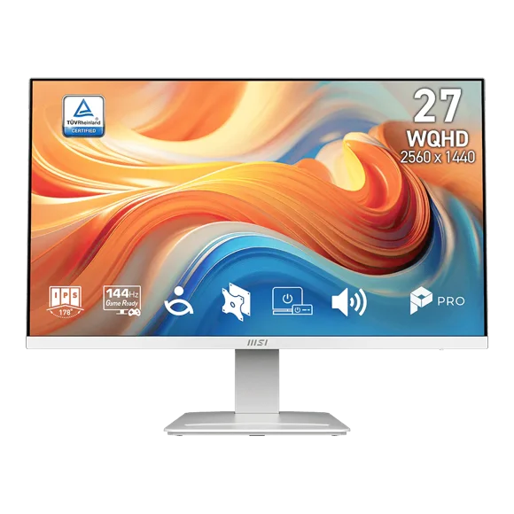 MSI 27" 2560 x 1440 (QHD) 144hz 1ms (MPRT) / 4ms (GTG) IPS Monitor Tilt adjustable (PRO MP273QW E14)
