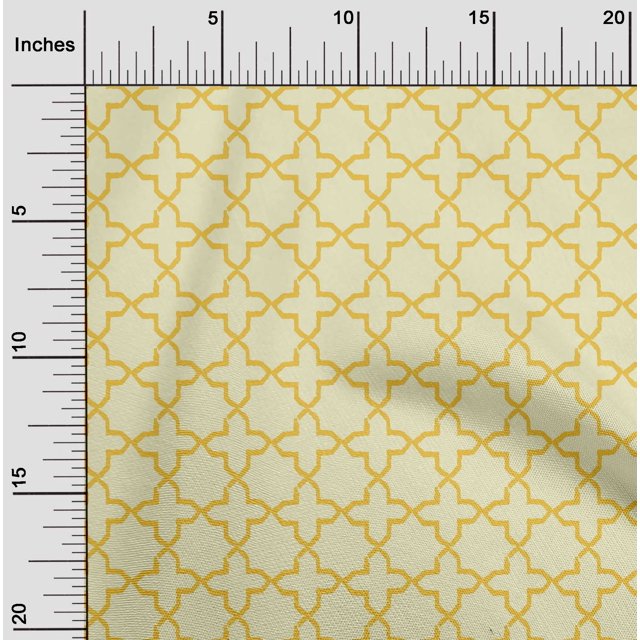 oneOone Cotton Flex Fabric Quatrefoil Block Decor Fabric Printed BTY 40 Inch Wide