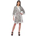 thumbnail image 2 of Moomaya Cotton Printed Robe For Women Kimono Getting Ready Bridesmaid Lace Robes, 2 of 6