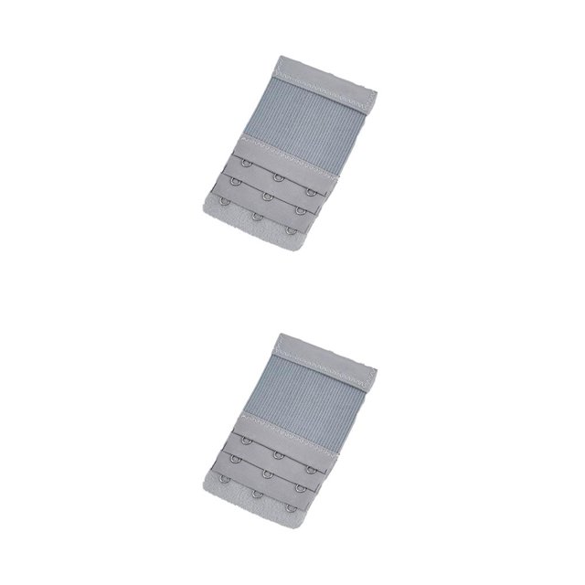 relayinert Extension Strap Bra Extenders 3 Rows 3 Hooks Brassiere Elastic Adjustable Lingerie Replacement Intimates Underwear silver gray 2Set
