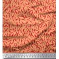 thumbnail image 1 of Soimoi Tissu Modal Satin Baies Rouges Fruits Décor Tissu Imprimé au Mètre 42 Pouces de Large, 1 of 1