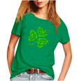 thumbnail image 1 of Pompotops T-Shirt à Manches Courtes Décontracté pour Femme, Vert, à Imprimé, 1 of 4
